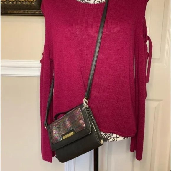 Juicy Couture Mermaid Iridescent Oil Slick Snakeskin Crossbody Wallet Handbag - Picture 8 of 8